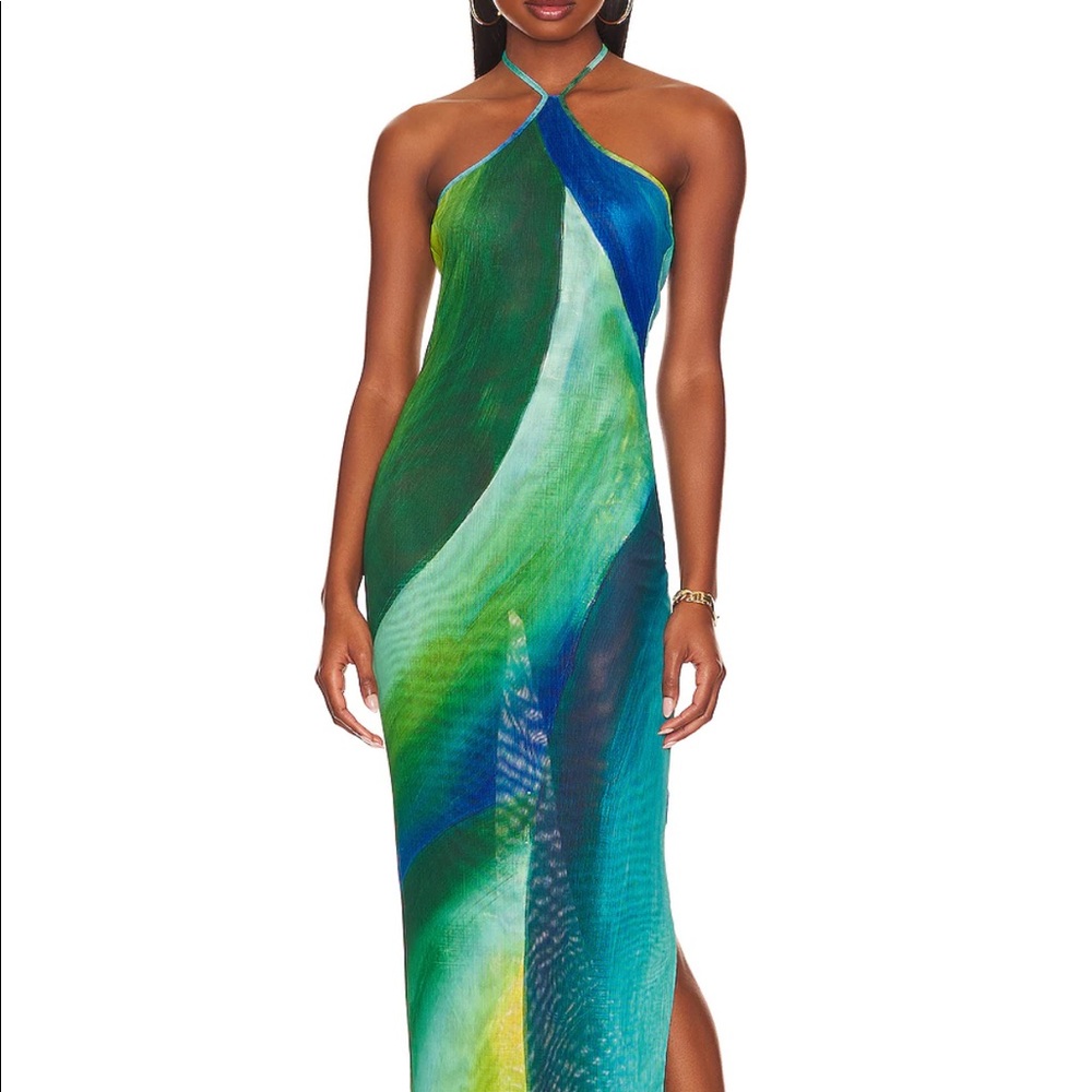 REVOLVE Saira Dress in Emerald Ocean